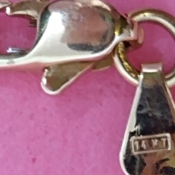 Beautiful solid 14kt gold, Chevron herringbone necklace. - Picture 6 of 12